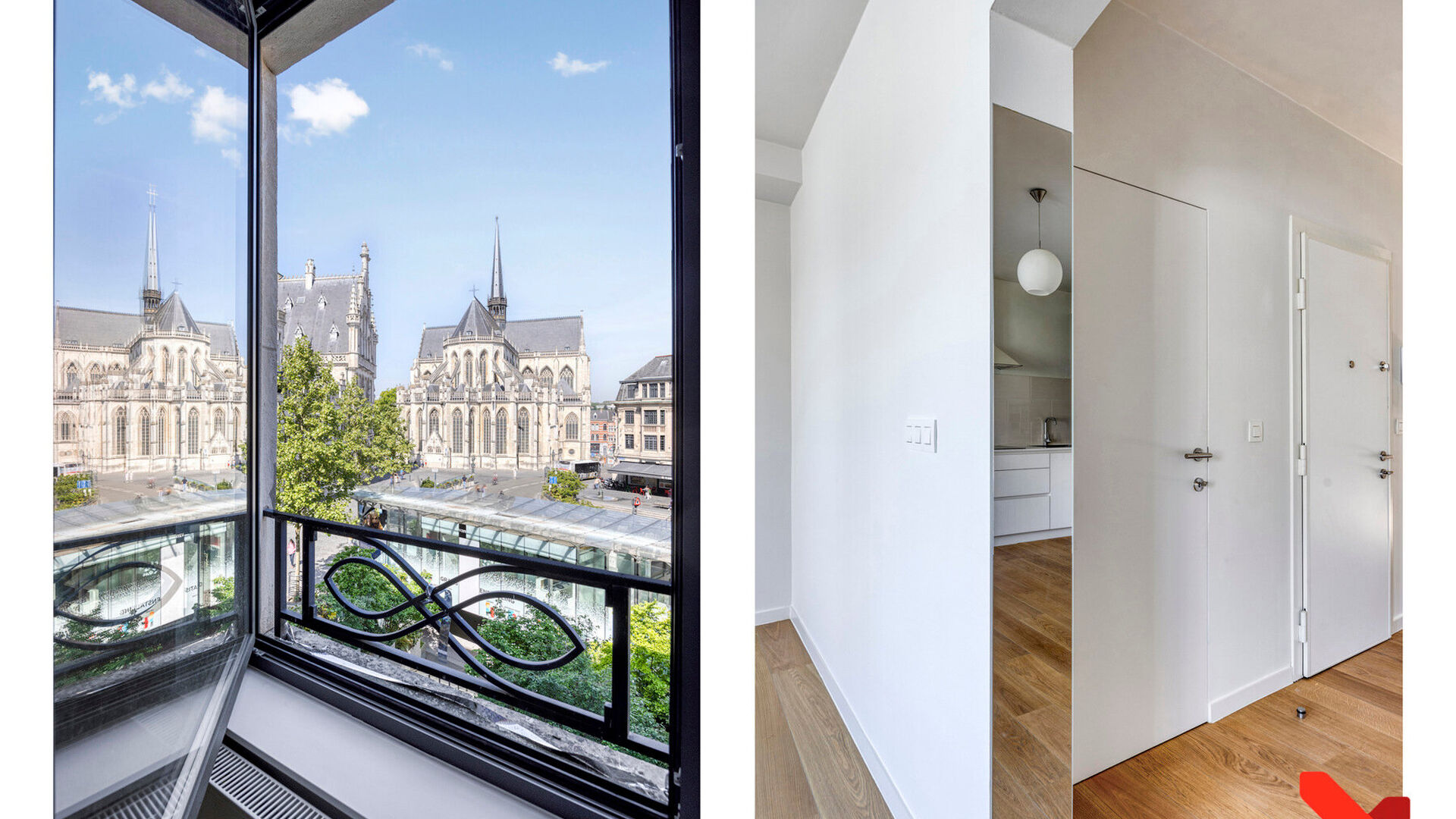 In het bruisende centrum van Leuven, met zicht op het levendige Rector De Somerplein en de Sint-Pieterskerk, bevindt zich dit volledig vernieuwde appartement met één slaapkamer.

De grote troef van dit appartement is zonder twijfel de open leefruimte me