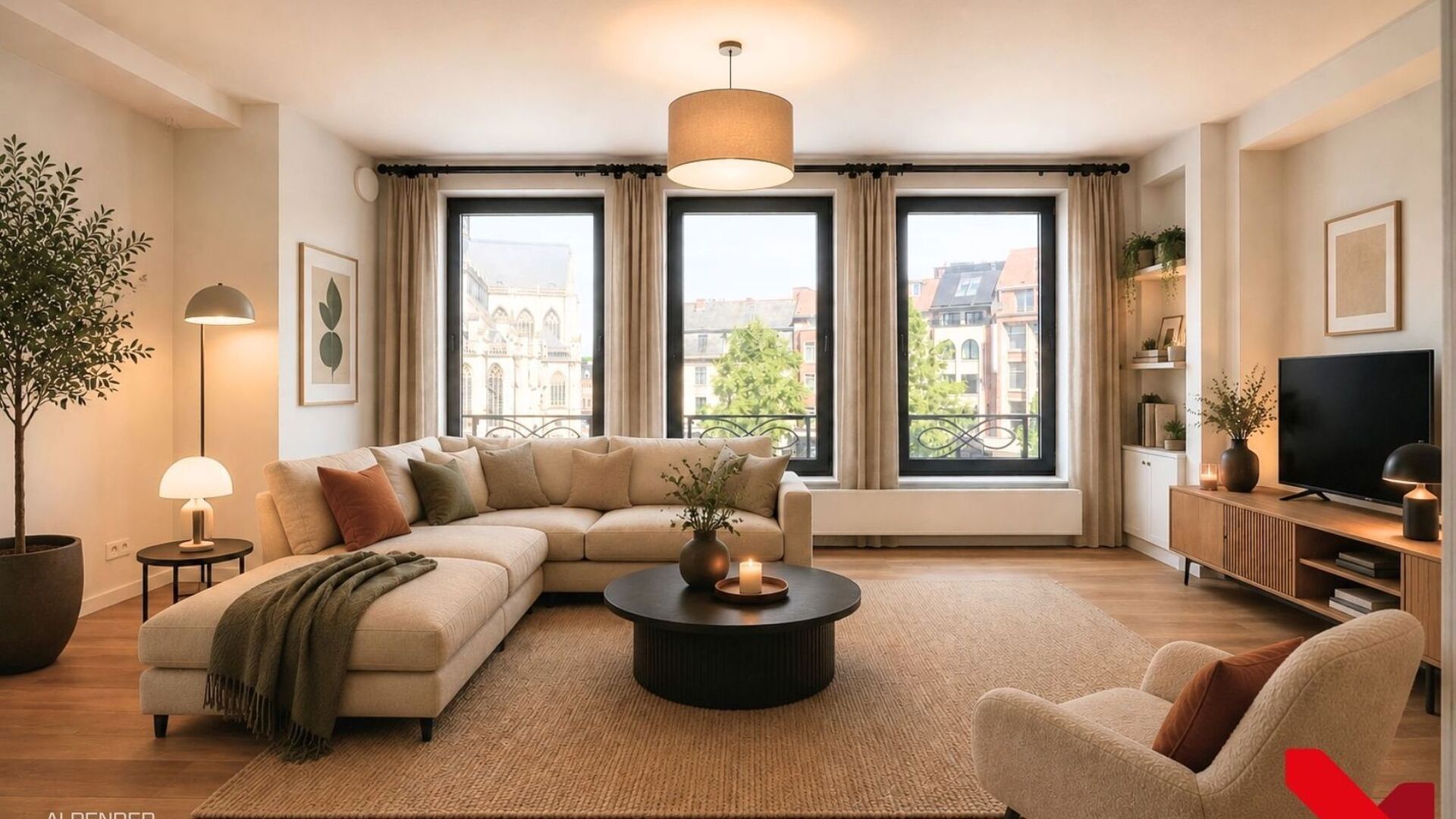 In het bruisende centrum van Leuven, met zicht op het levendige Rector De Somerplein en de Sint-Pieterskerk, bevindt zich dit volledig vernieuwde appartement met &eacute;&eacute;n slaapkamer.

De grote troef van dit appartement is zonder twijfel de open leefruimte me