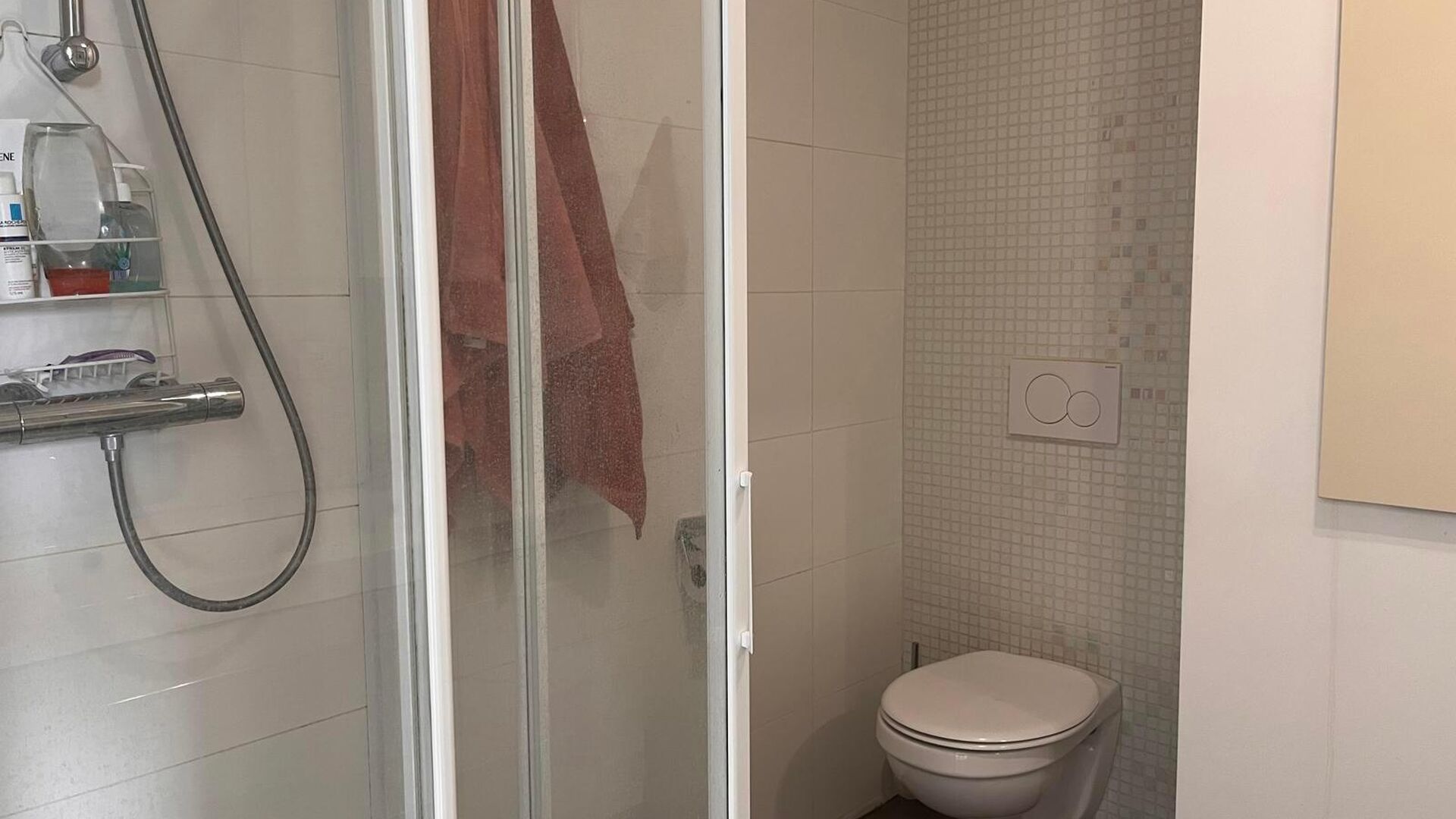 Very nice, furnished 1 bedroom apartment in the center of Leuven! Includes nice living space with open installed kitchen and access to nice sun terrace, separate bathroom with sink, toilet and shower and at the back spacious separate bedroom with built-in