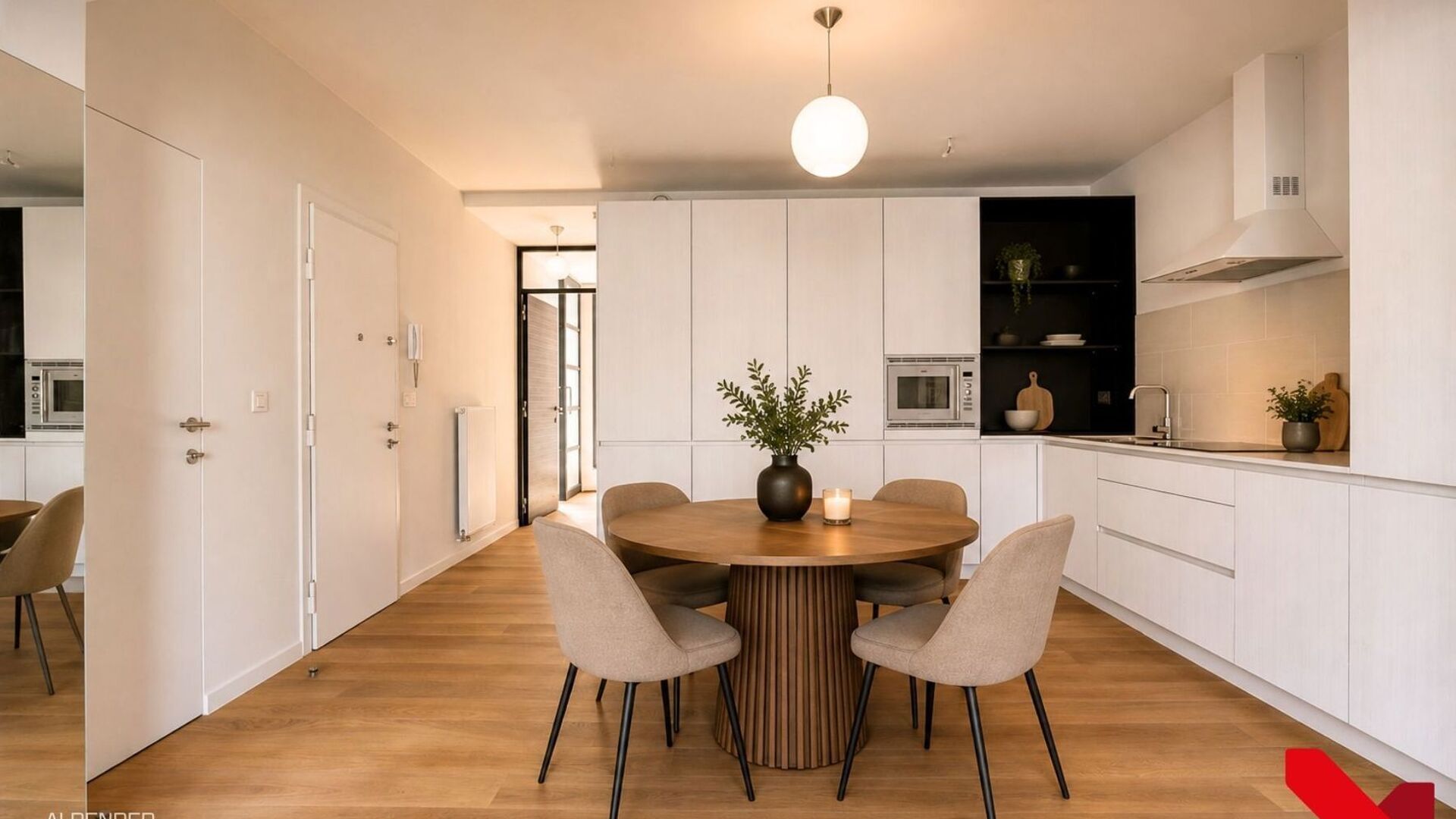 In the vibrant heart of Leuven, overlooking the lively Rector De Somerplein and the iconic St. Peter’s Church, you’ll find this fully renovated one-bedroom apartment.
The standout feature of this apartment is undoubtedly the open living space, offeri